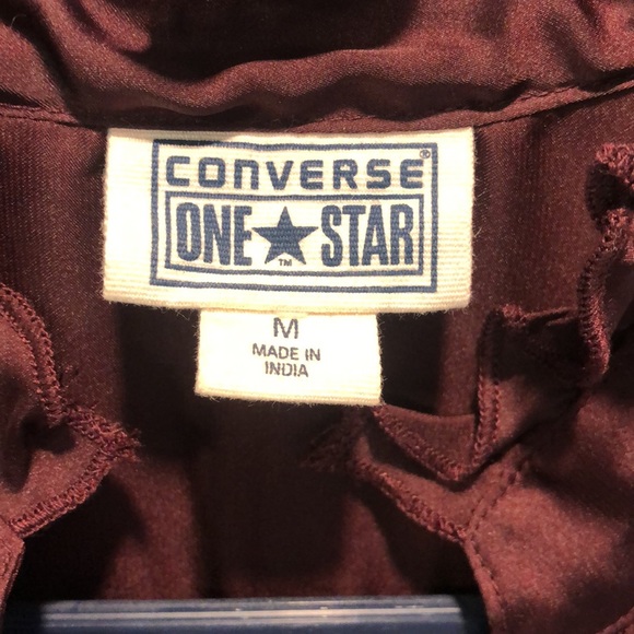 Converse One Star maroon ruffled top size M EUC - Picture 3 of 5